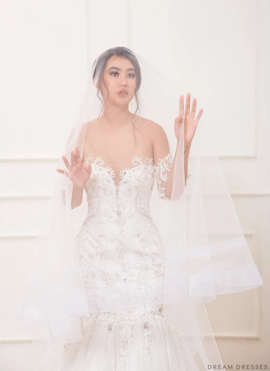 Tulle Wedding Veil with Blusher (#Tara)