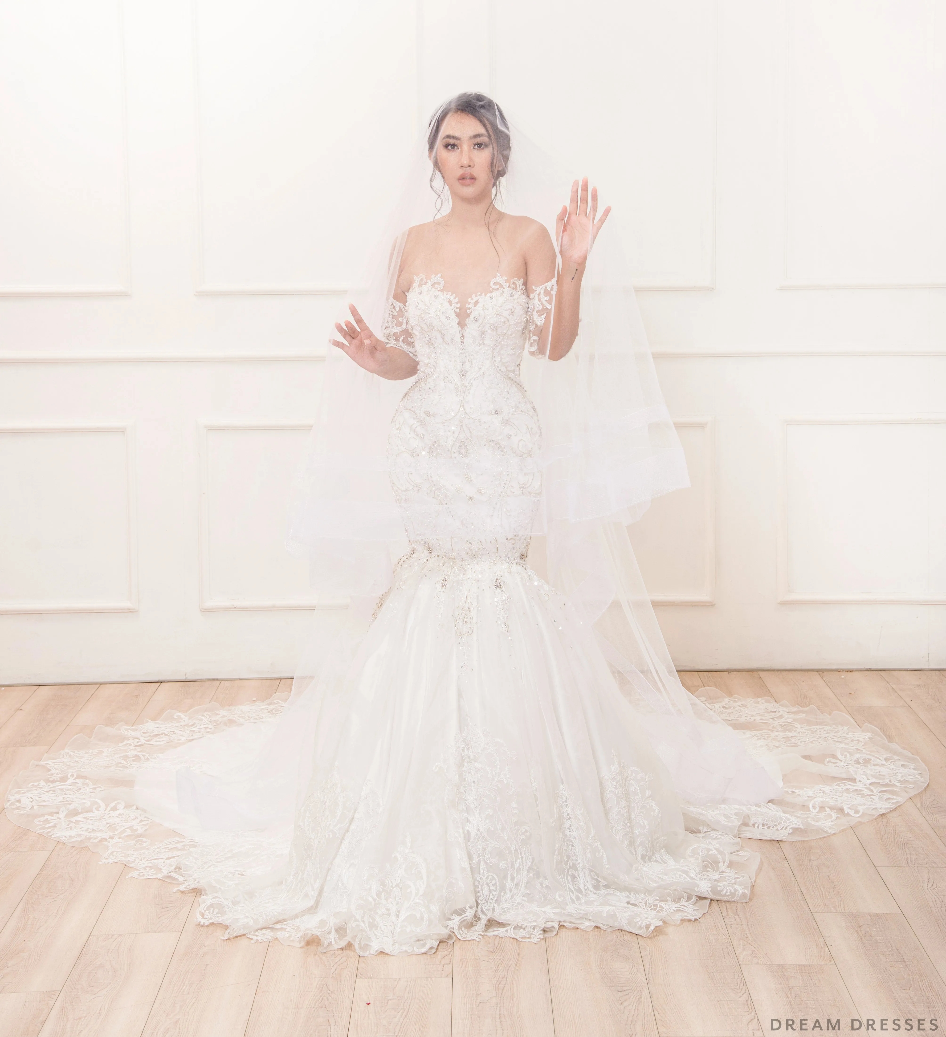 Tulle Wedding Veil with Blusher (#Tara)
