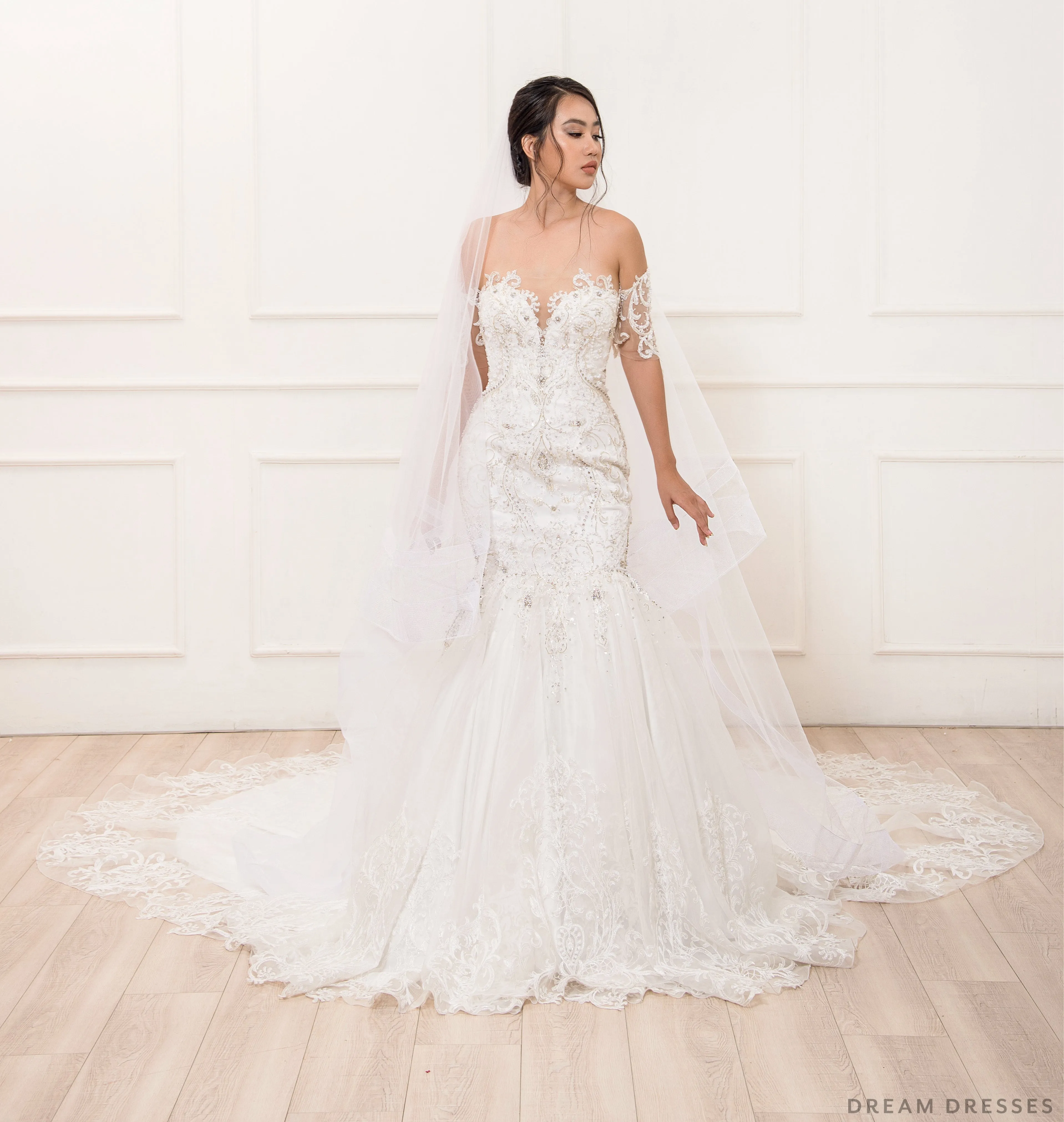 Tulle Wedding Veil with Blusher (#Tara)