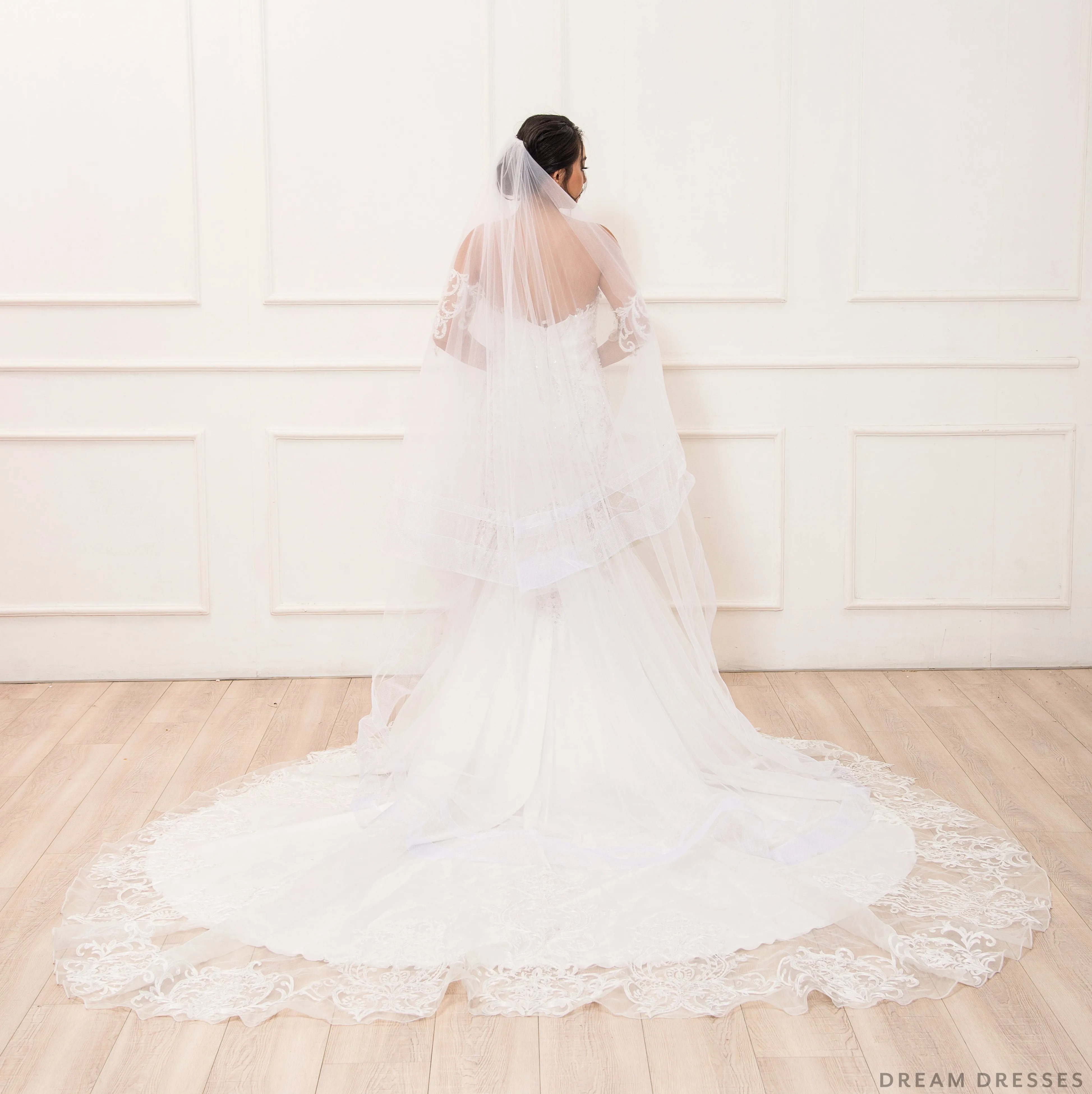 Tulle Wedding Veil with Blusher (#Tara)