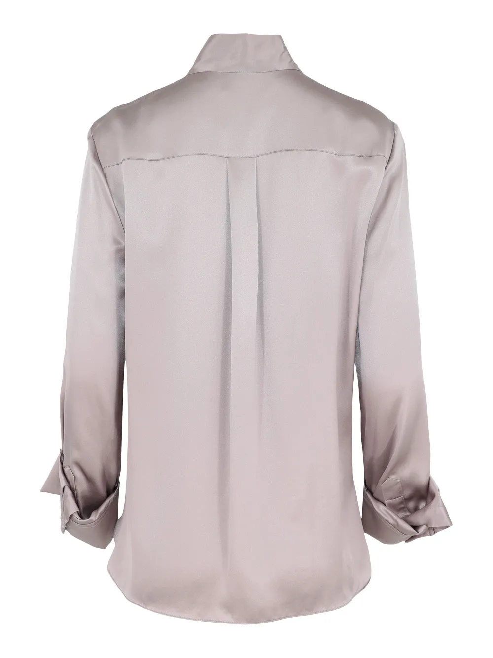 TWP Boyfriend Shirt With Tie in Light Grey