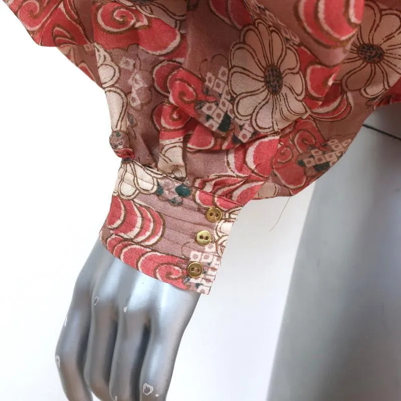 Ulla Johnson Blouse Doris Petunia Printed Organza Size 6 Puff Sleeve Top NEW