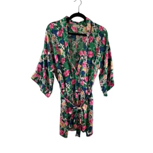 Vctoria's Secret Gold Label Vintage Floral Belted Pajama 100% Silk One Size