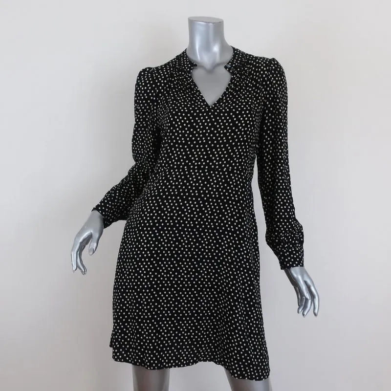 Velvet by Graham & Spencer Dress Delores Black/Cream Polka Dot Print Size Small