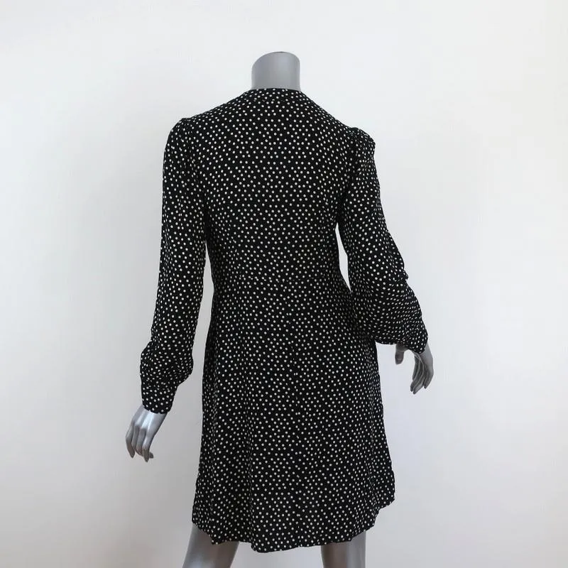Velvet by Graham & Spencer Dress Delores Black/Cream Polka Dot Print Size Small