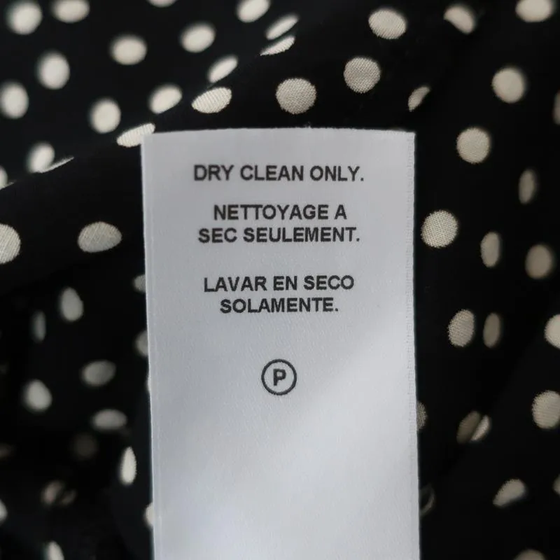 Velvet by Graham & Spencer Dress Delores Black/Cream Polka Dot Print Size Small