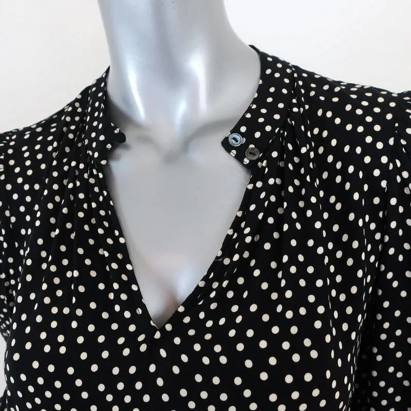 Velvet by Graham & Spencer Dress Delores Black/Cream Polka Dot Print Size Small