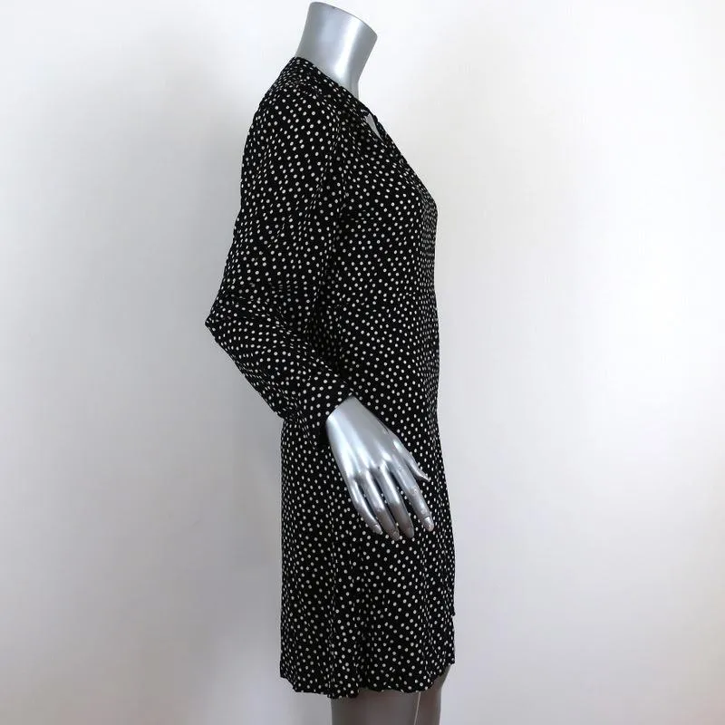 Velvet by Graham & Spencer Dress Delores Black/Cream Polka Dot Print Size Small