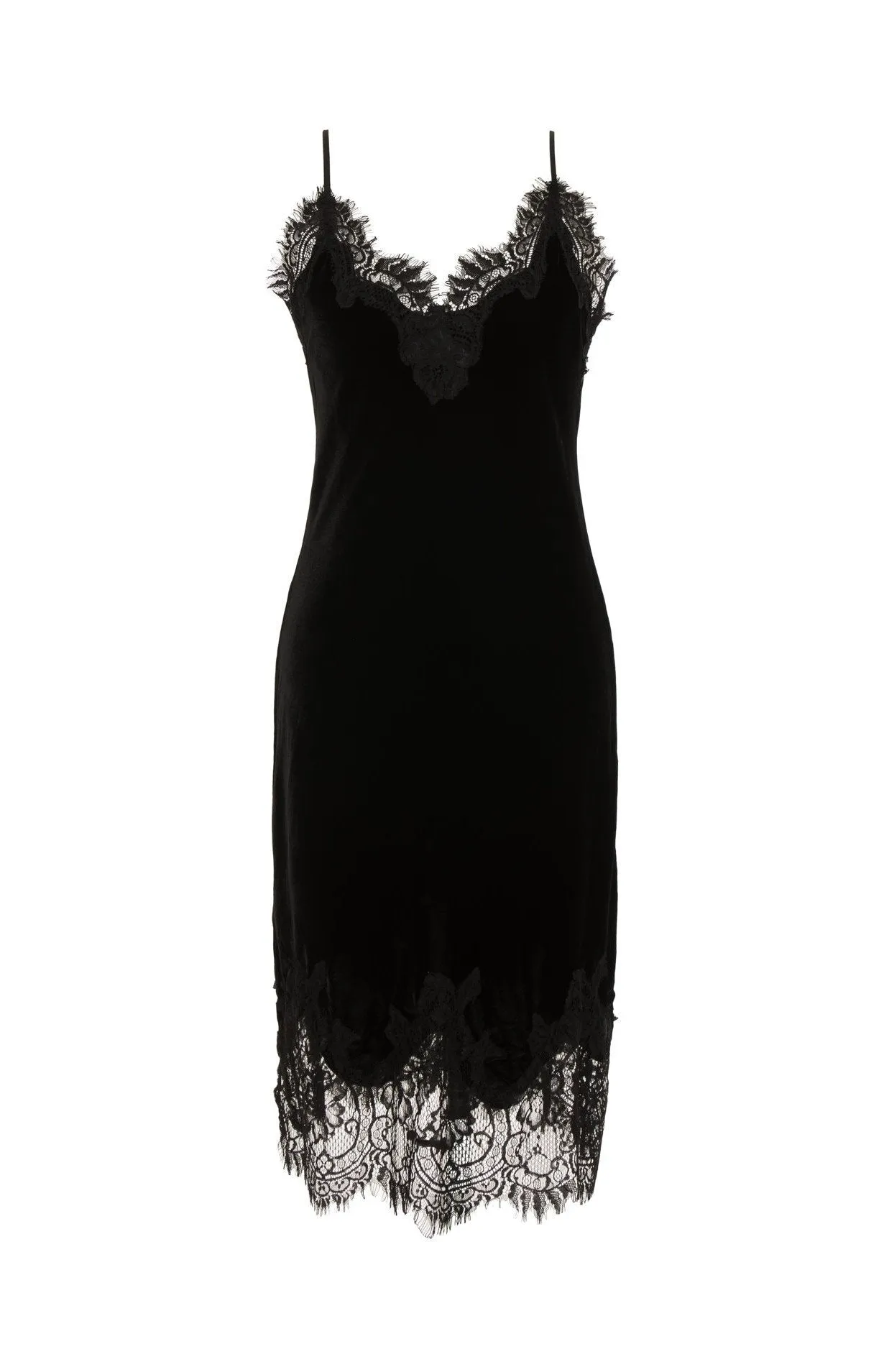 Velvet Coco Lace Dress - Black