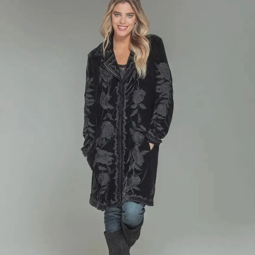 Velvet Embroidered Light Coat