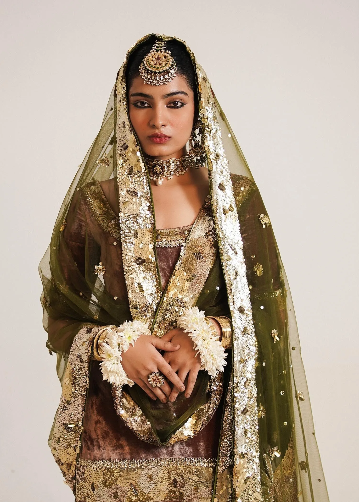 Velvet Gharara Kameez and Net Dupatta Wedding Dress