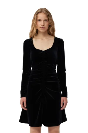 Velvet Jersey Mini Dress | Black