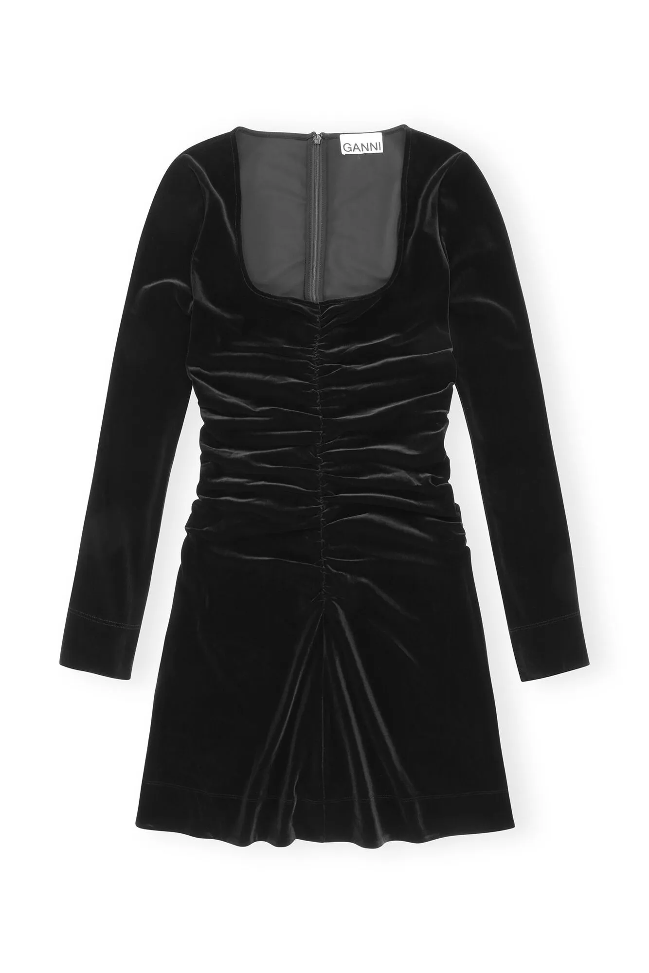 Velvet Jersey Mini Dress | Black