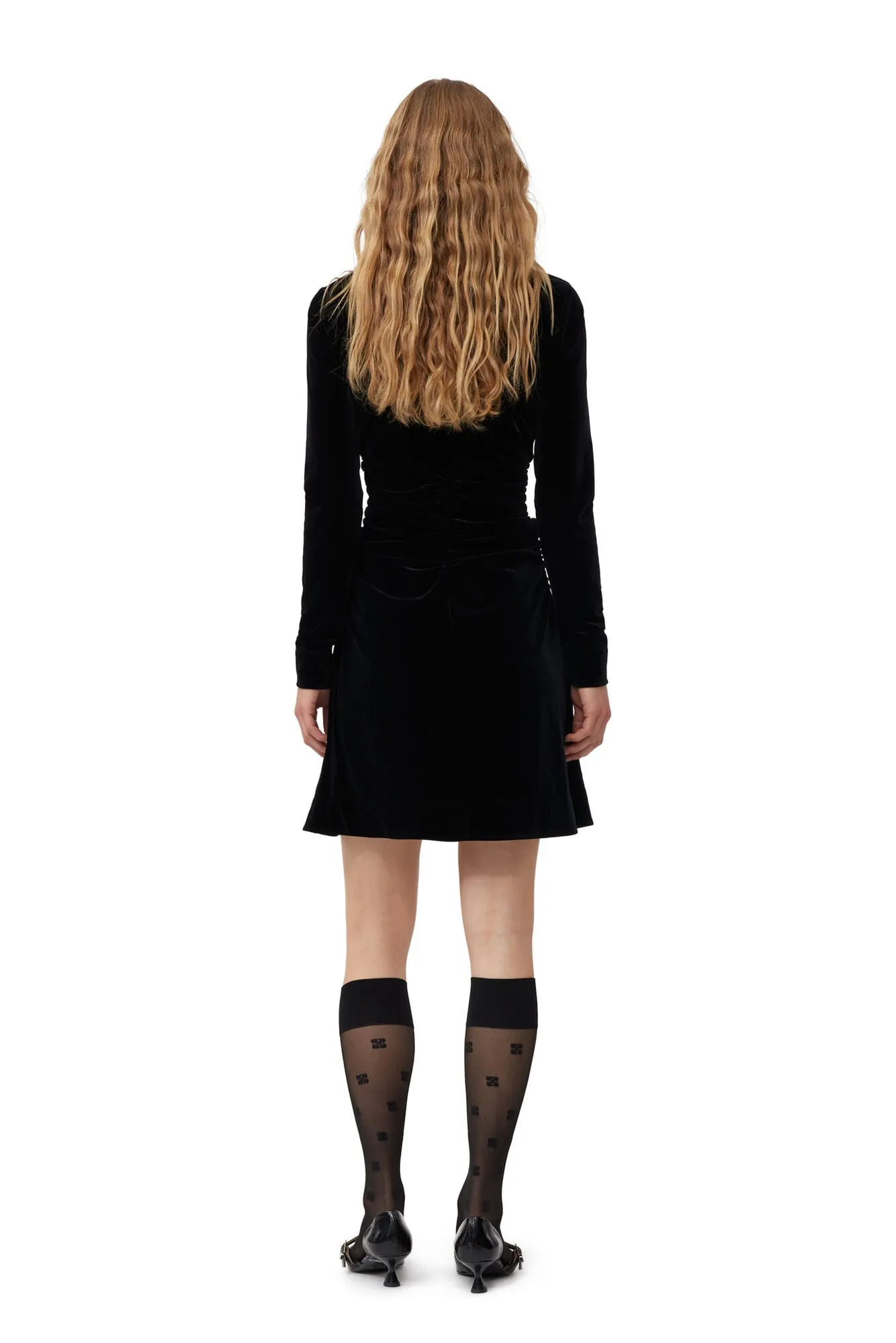 Velvet Jersey Mini Dress | Black