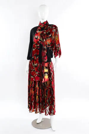 Velvet Lamé Dress and Scarf