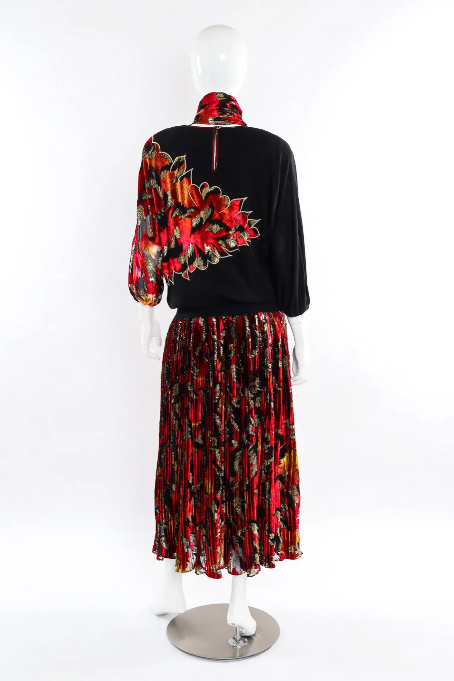 Velvet Lamé Dress and Scarf