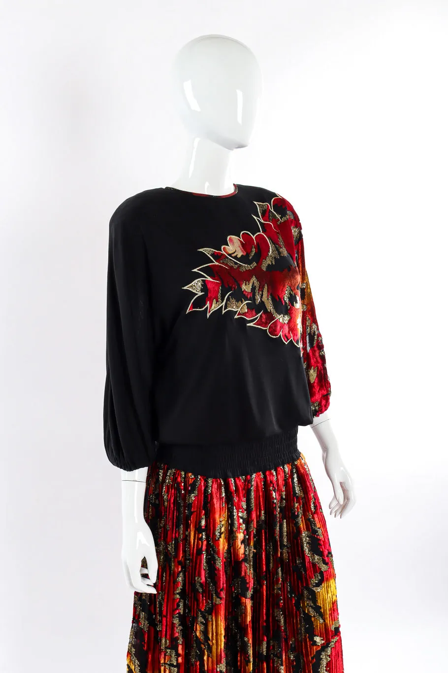 Velvet Lamé Dress and Scarf