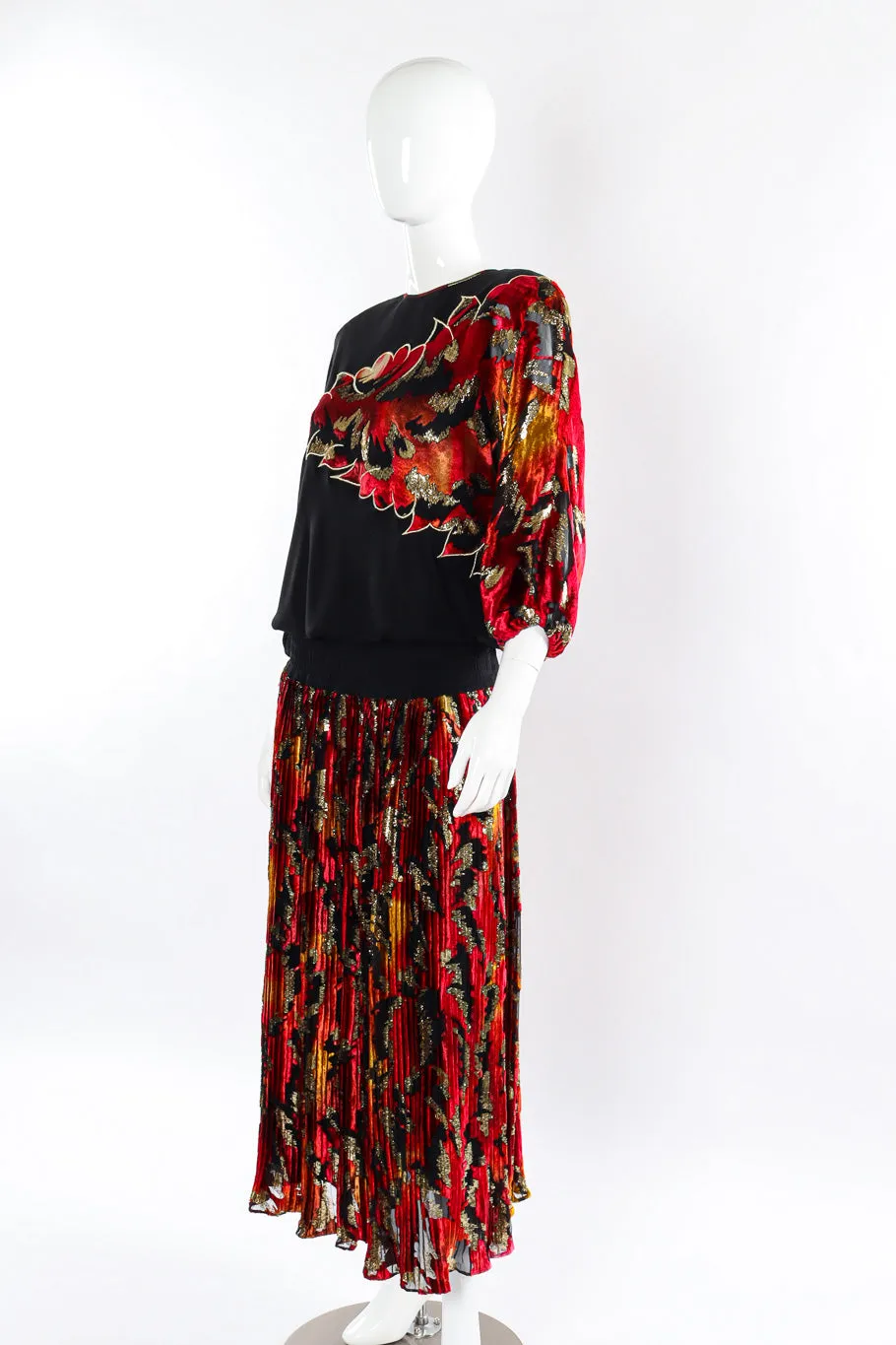 Velvet Lamé Dress and Scarf