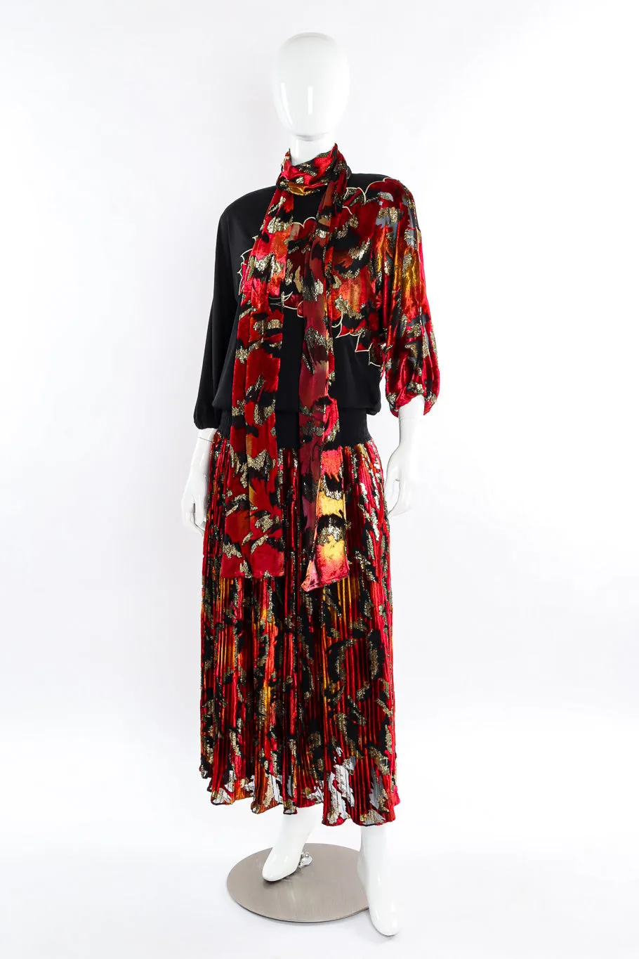 Velvet Lamé Dress and Scarf