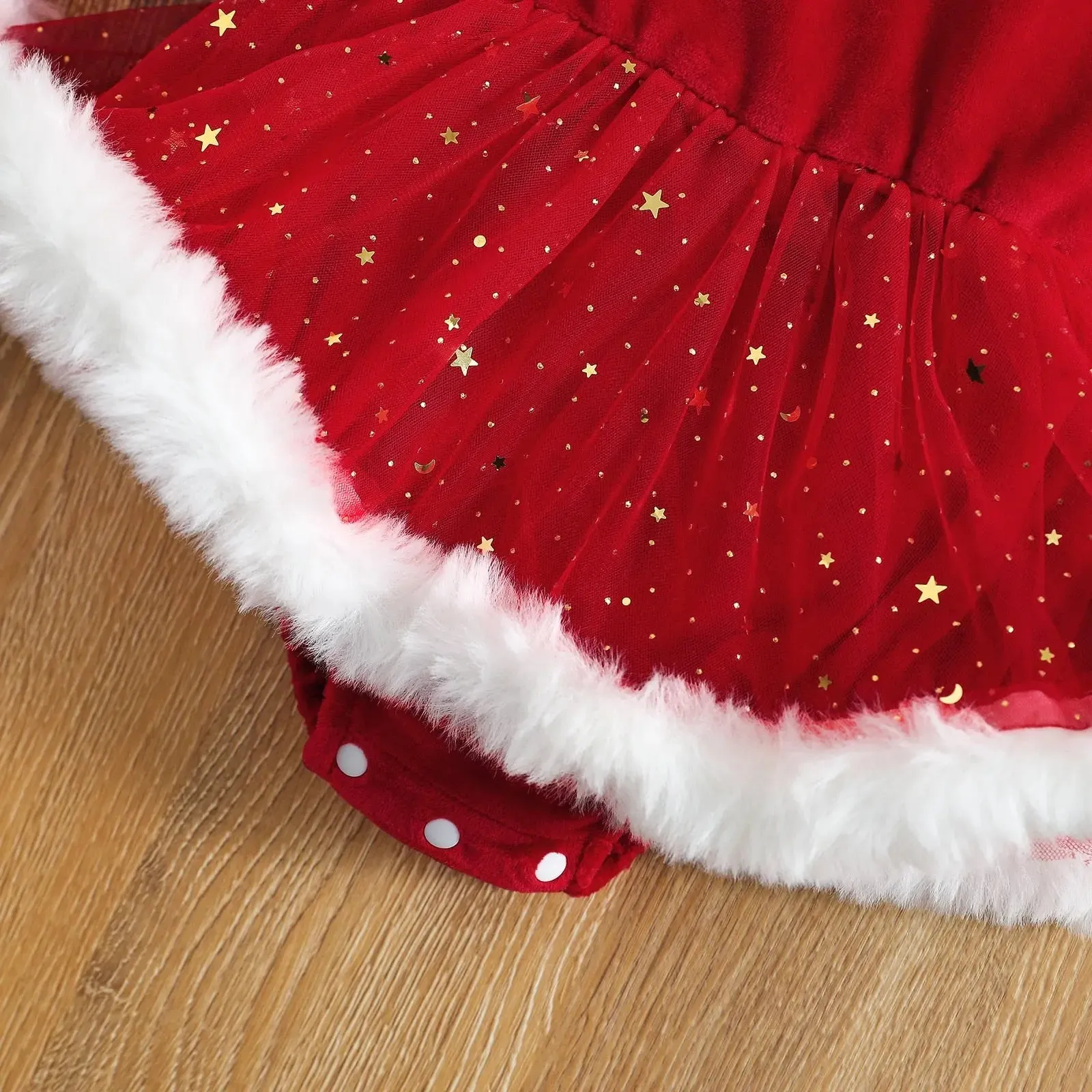 Velvet Ruffle Santa's Dress