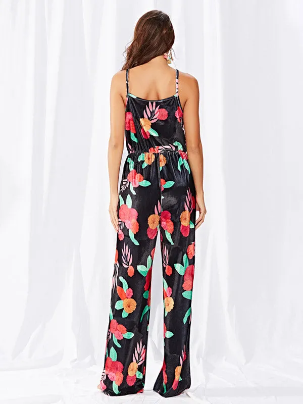 Velvet Straps Jumpsuit