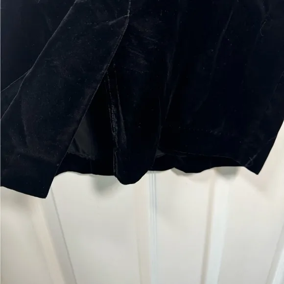Vintage Alex Evenings Black Velvet Mini Pencil Dresss Gold Beading Size 10
