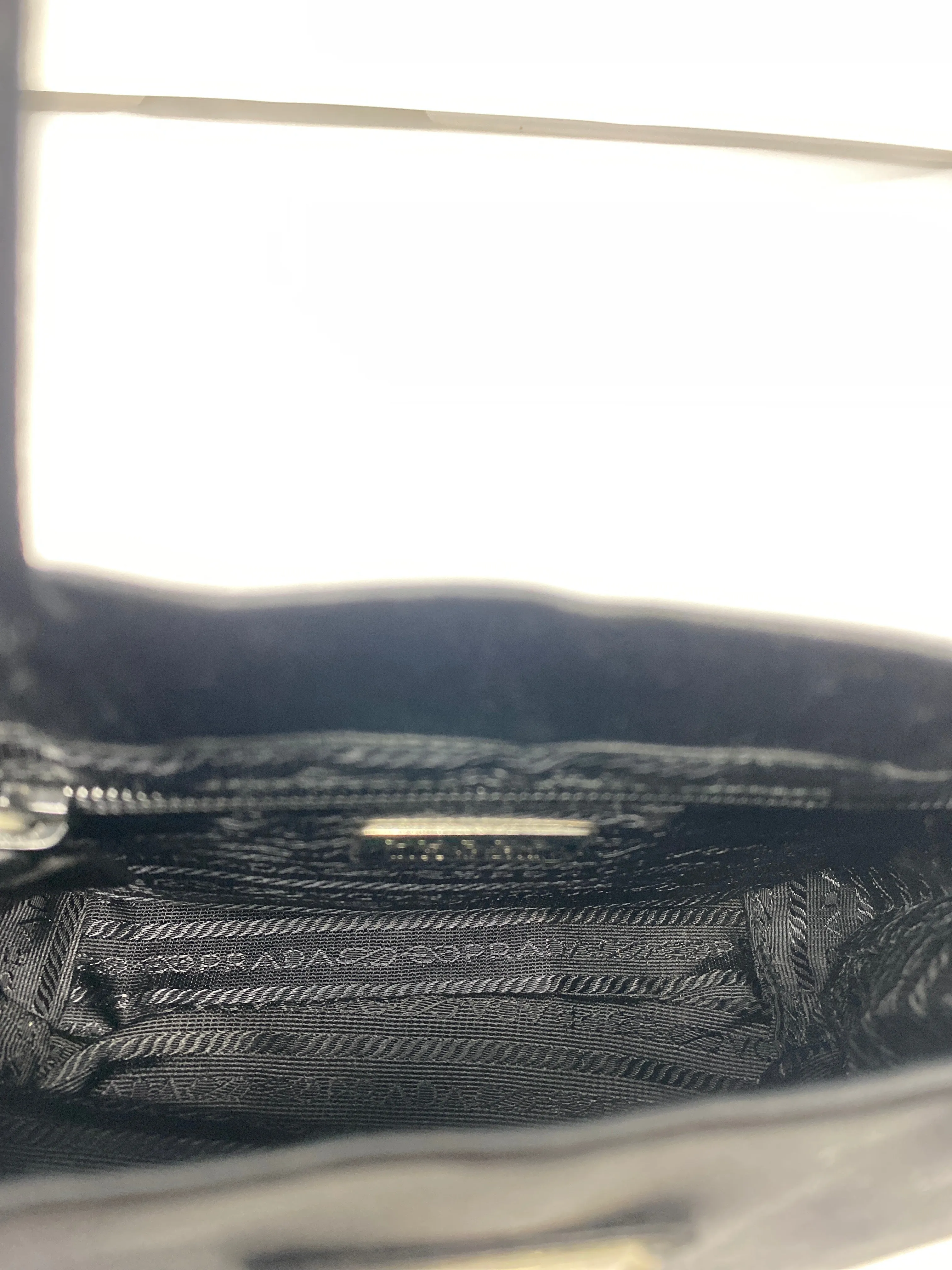 VINTAGE: PRADA Black Satin Top Handle Evenine Bag