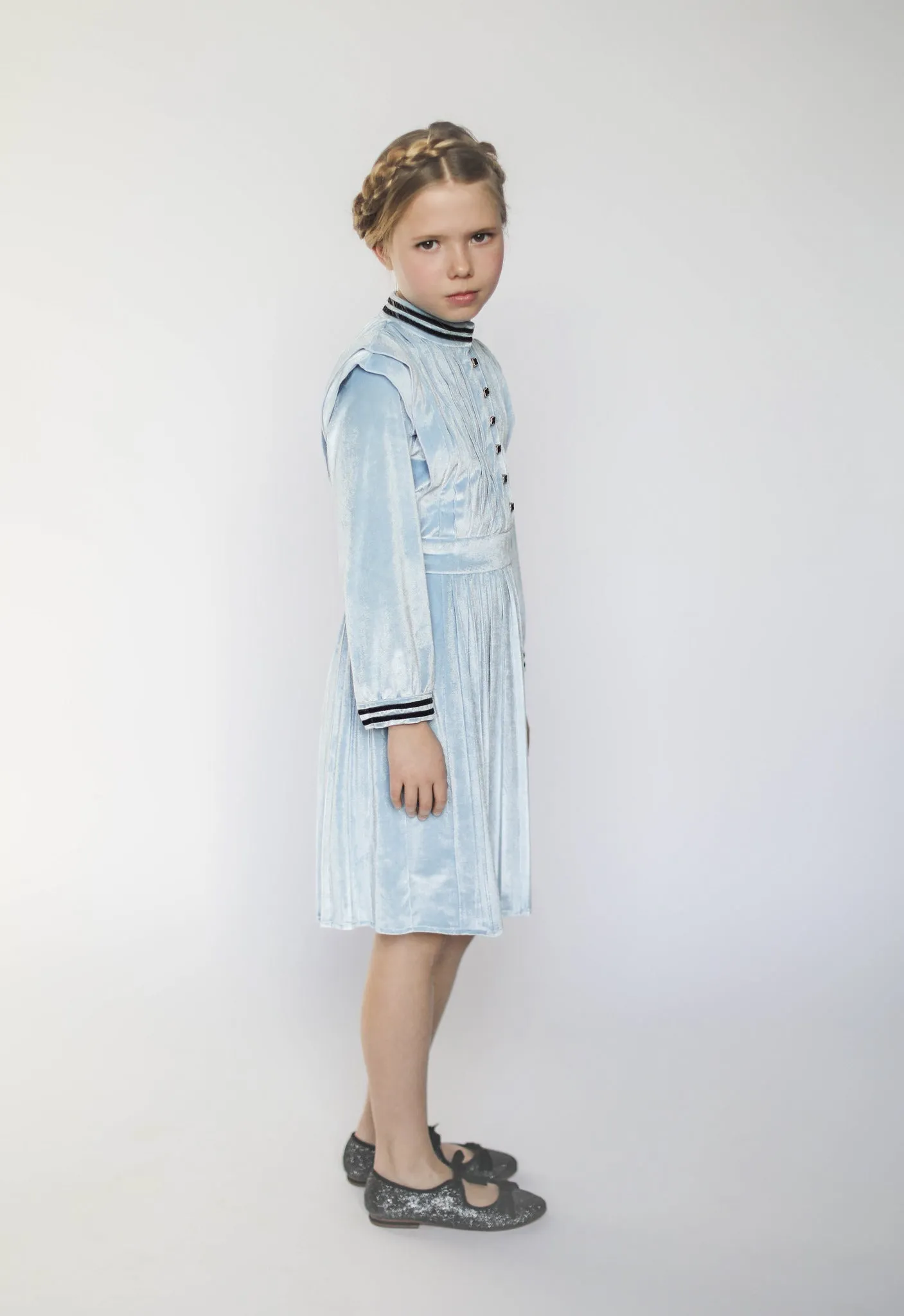 Vivienne dress (velvet sky blue)