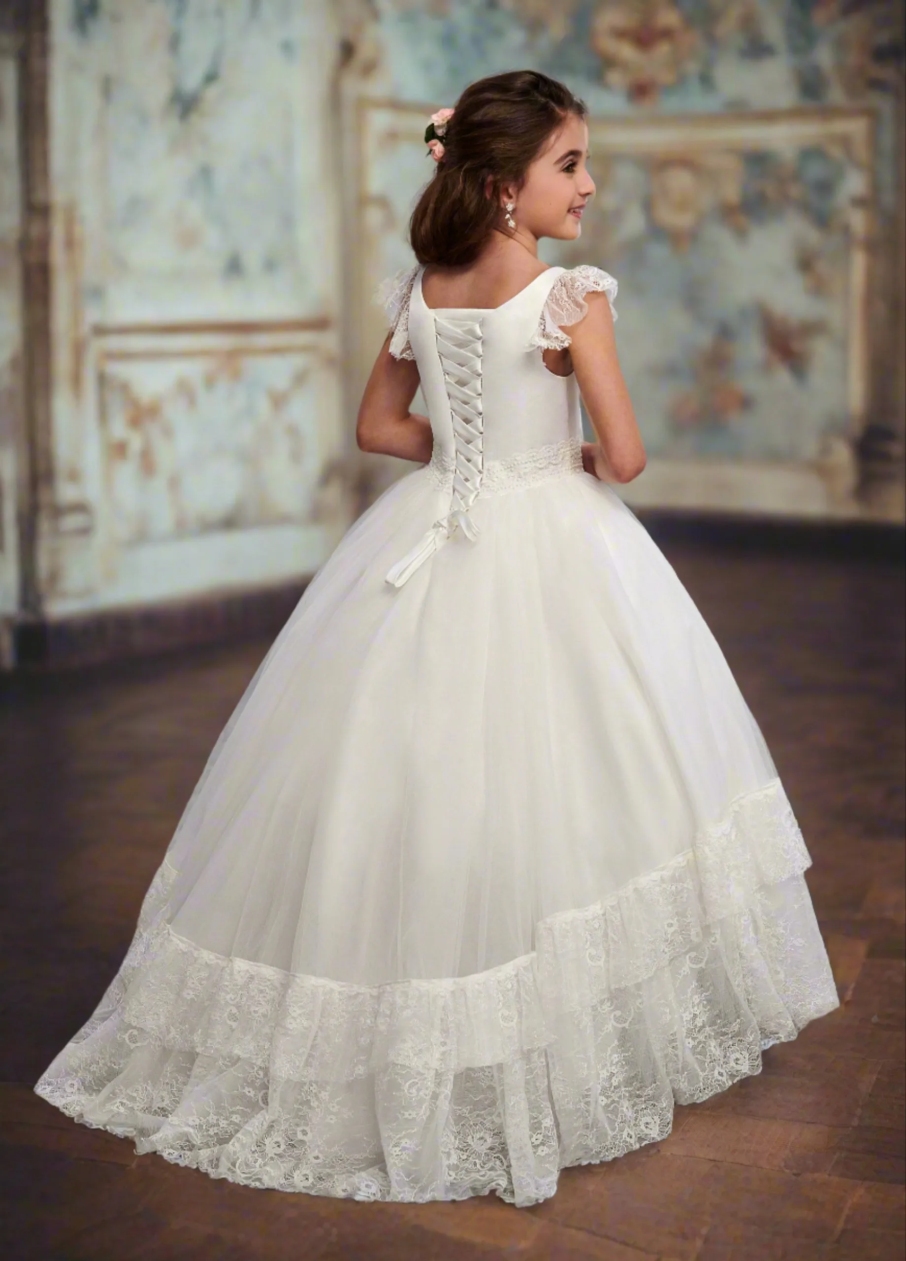 Whimsical Ruffled Lace Dress