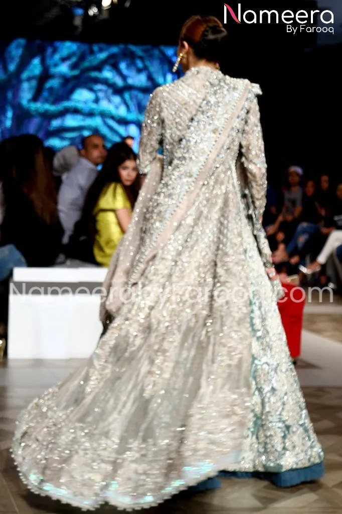 White Pakistani Gown for Bridal Wedding Wear #BN174
