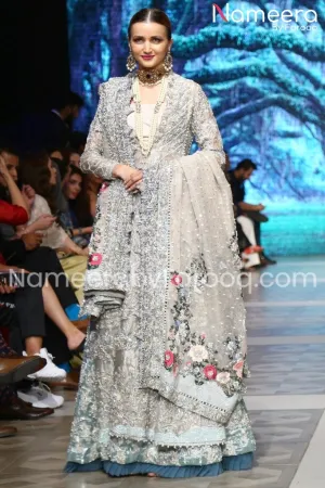 White Pakistani Gown for Bridal Wedding Wear #BN174