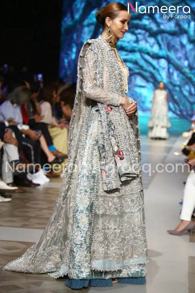 White Pakistani Gown for Bridal Wedding Wear #BN174