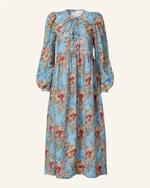 Winifred Azure Lace Up Dress