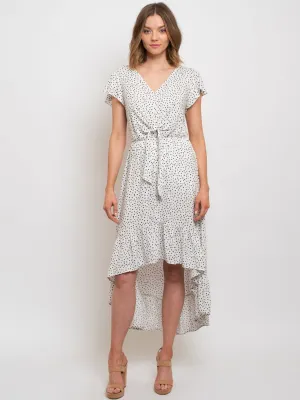 WOMEN'S DALMATIAN PRINT HIGH LOW DRESS