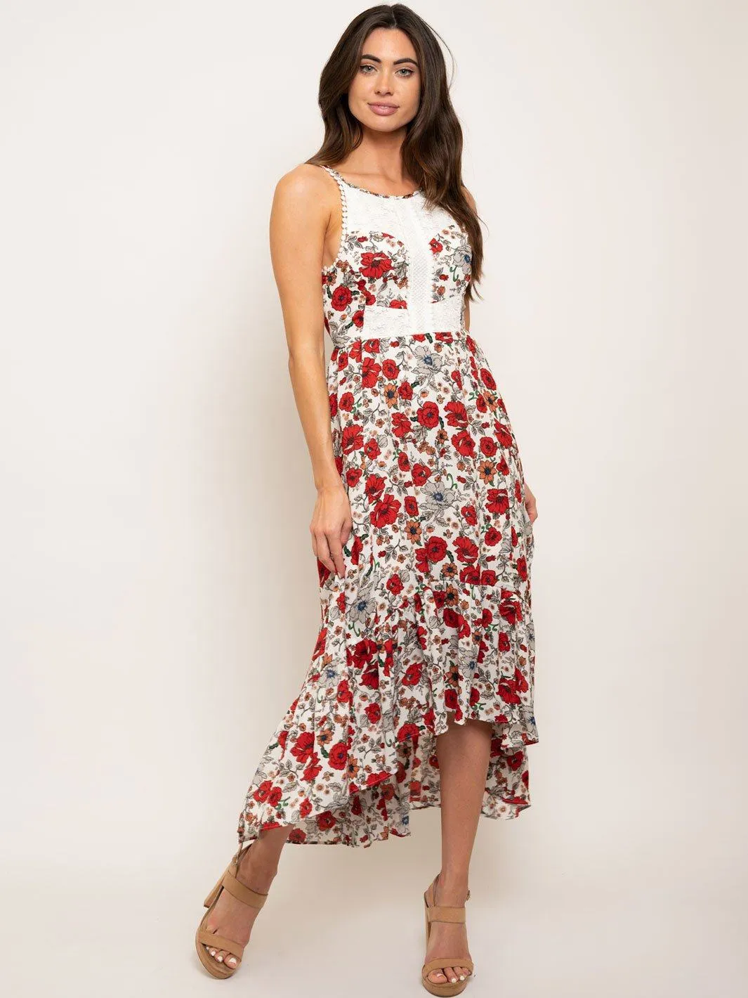 WOMEN'S OPEN BACK FLORAL DRESS