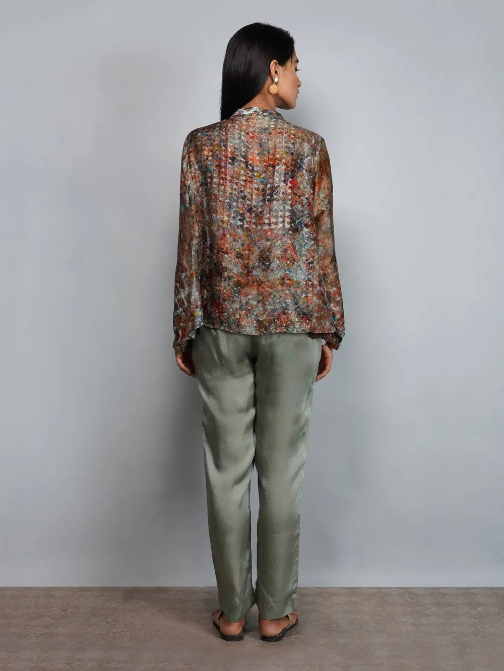 Yavi   I   Silk Printed Top With Solid Pant