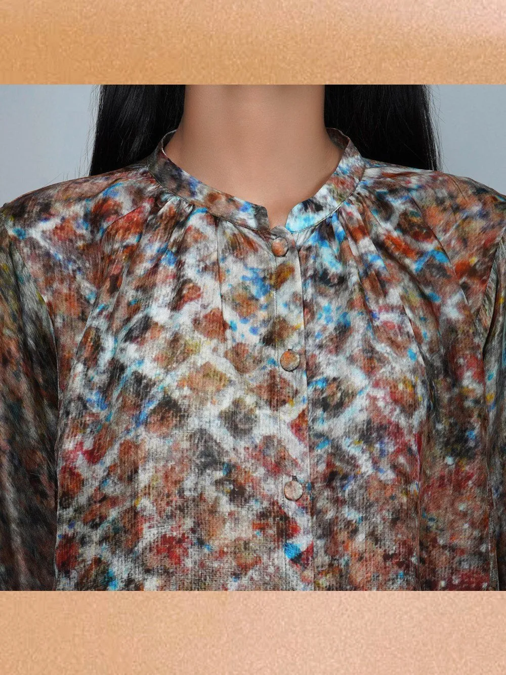 Yavi   I   Silk Printed Top With Solid Pant