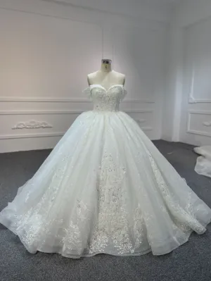 Z319-1 One-shoulder luxury beaded BALL GOWN