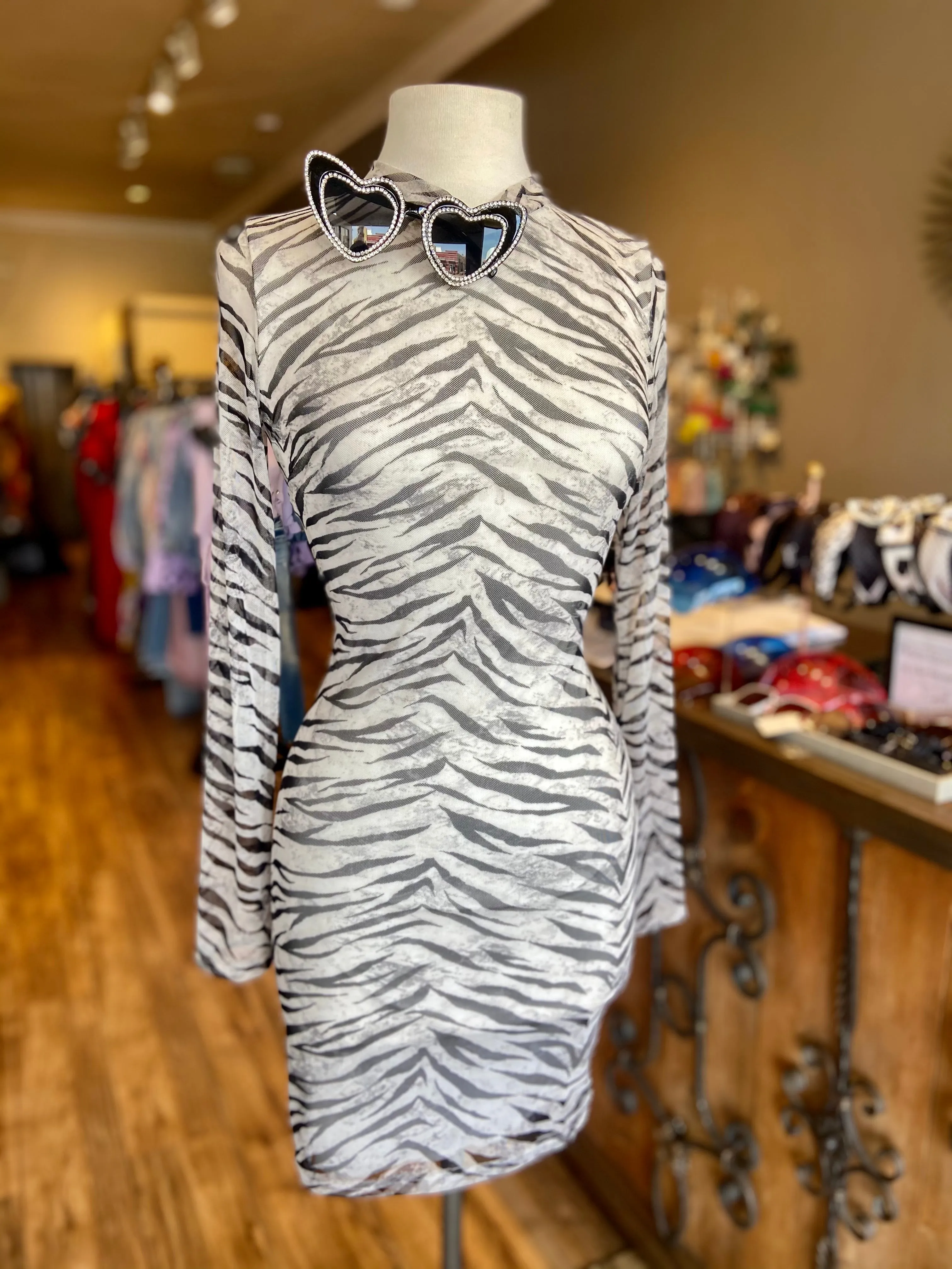 Zebra Backless Dress
