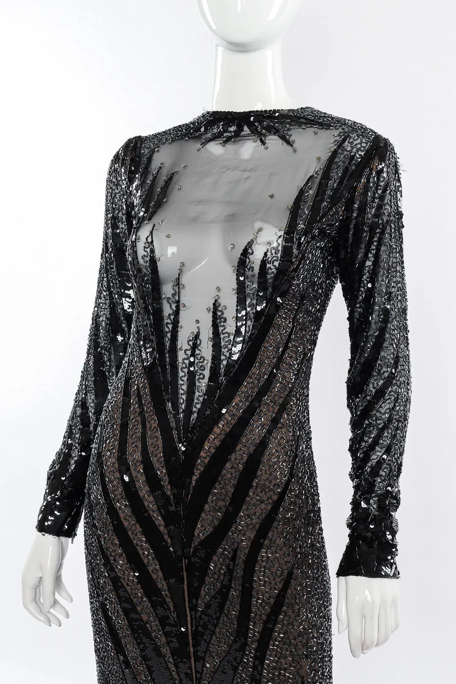 Zebra Sequin Gown