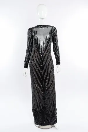 Zebra Sequin Gown